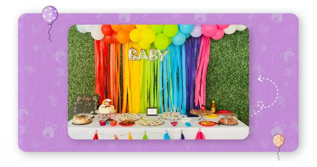 Rainbow color ideas for baby shower
