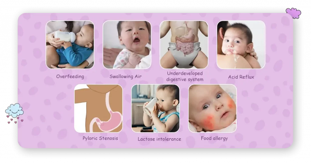 causes of babies spliting curdled milk