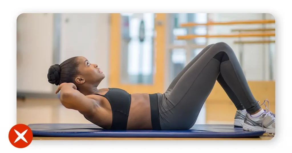 Pose 3: Abdominal crunches and strong core exercises should not be practiced during pregnancy